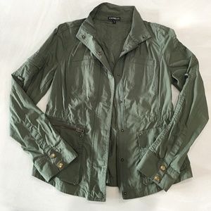 Express Olive Green Lightweight Utility Jacket